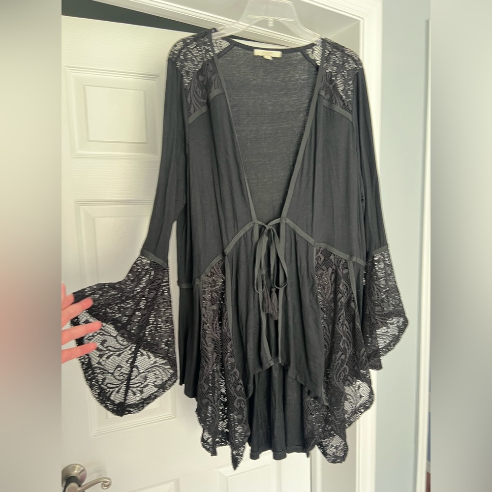 Haani Black Lace Kimono Cardigan